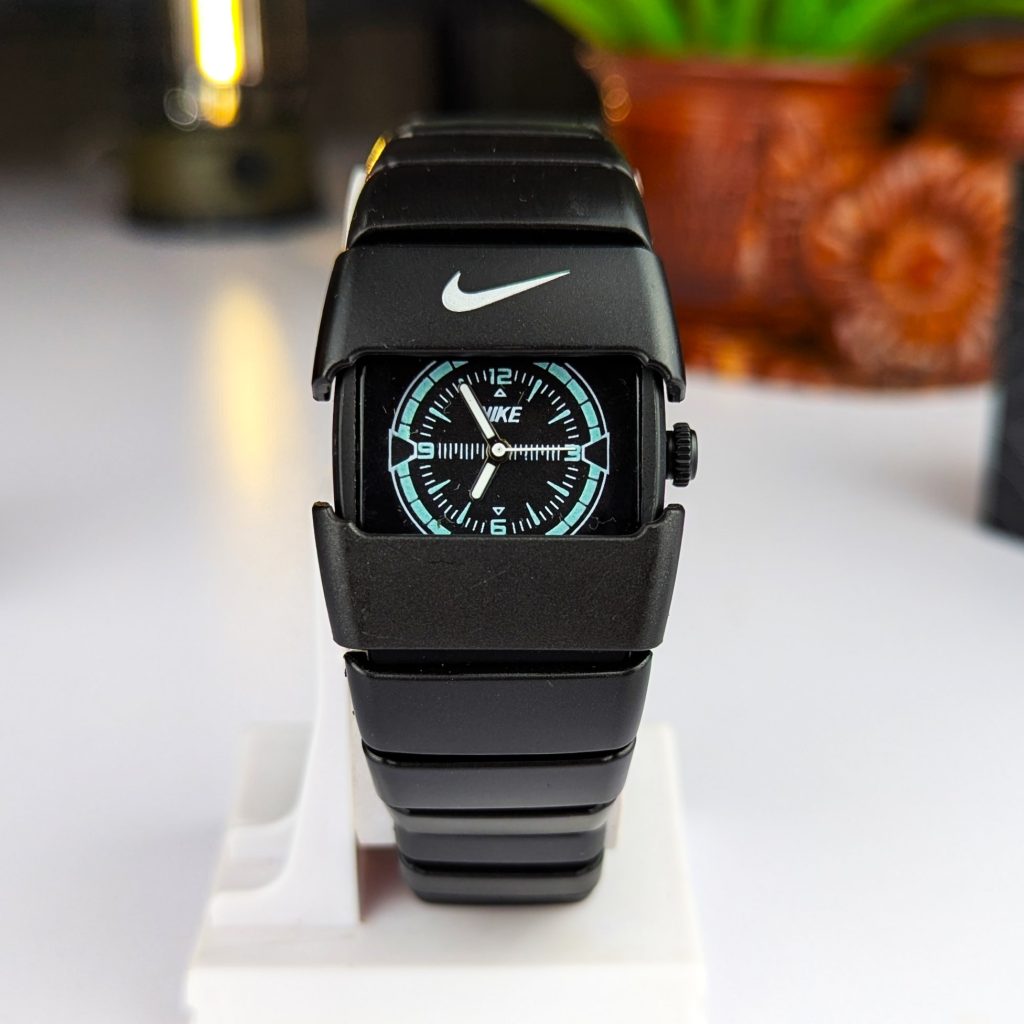 RC Nikee Chain Watch for Men – Stylish Black & Silver Sports & Casual Wrist Watch